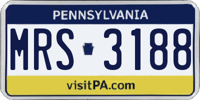 PA license plate MRS3188