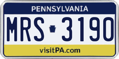 PA license plate MRS3190