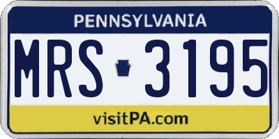 PA license plate MRS3195