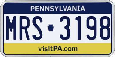 PA license plate MRS3198