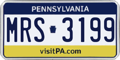 PA license plate MRS3199