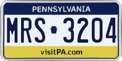 PA license plate MRS3204