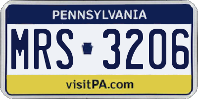 PA license plate MRS3206
