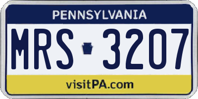 PA license plate MRS3207