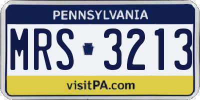 PA license plate MRS3213