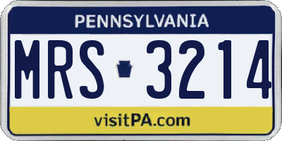 PA license plate MRS3214