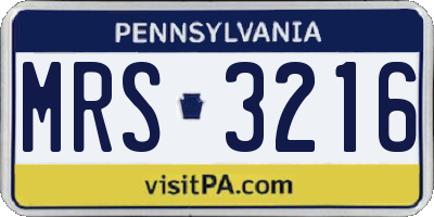 PA license plate MRS3216