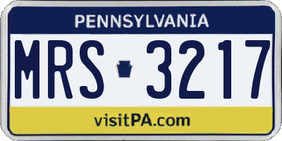 PA license plate MRS3217