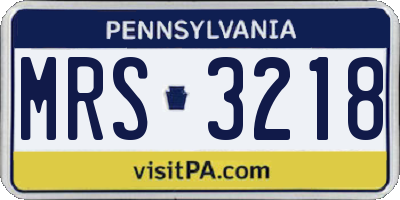 PA license plate MRS3218