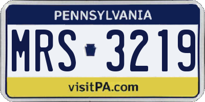 PA license plate MRS3219
