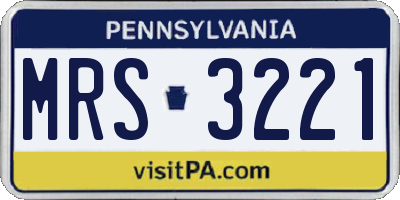 PA license plate MRS3221