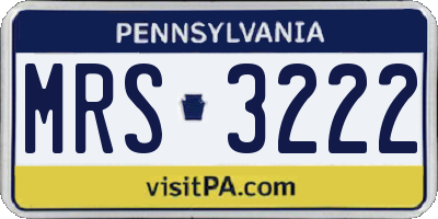 PA license plate MRS3222