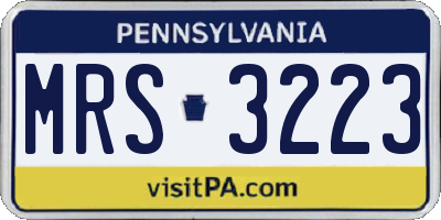 PA license plate MRS3223