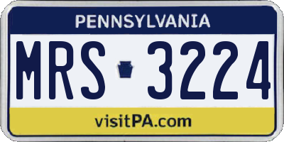 PA license plate MRS3224