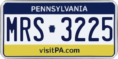 PA license plate MRS3225