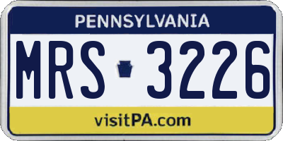 PA license plate MRS3226