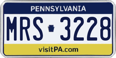 PA license plate MRS3228