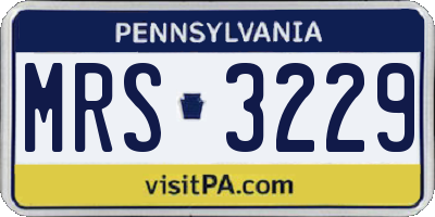 PA license plate MRS3229