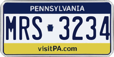 PA license plate MRS3234