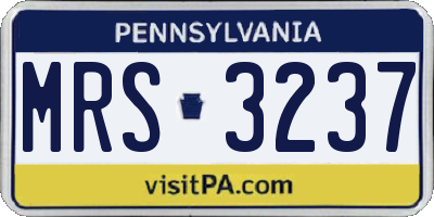 PA license plate MRS3237