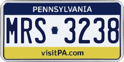PA license plate MRS3238