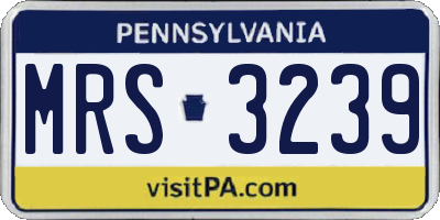 PA license plate MRS3239