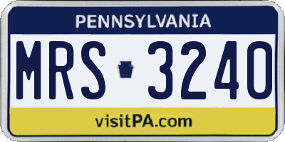 PA license plate MRS3240