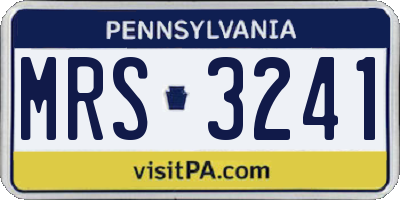 PA license plate MRS3241