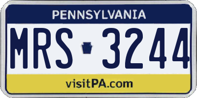 PA license plate MRS3244