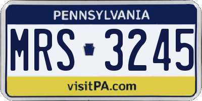 PA license plate MRS3245