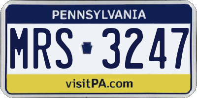 PA license plate MRS3247