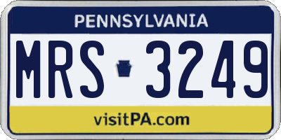PA license plate MRS3249