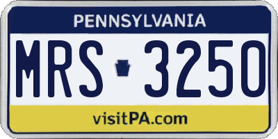 PA license plate MRS3250