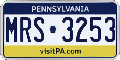 PA license plate MRS3253