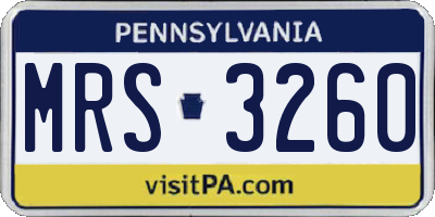 PA license plate MRS3260
