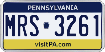 PA license plate MRS3261