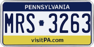 PA license plate MRS3263