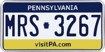 PA license plate MRS3267