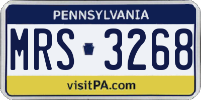 PA license plate MRS3268