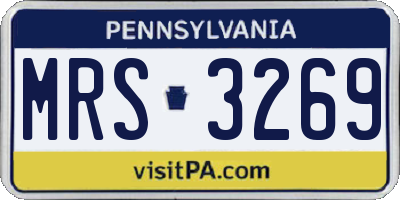 PA license plate MRS3269