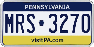 PA license plate MRS3270