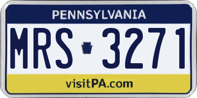 PA license plate MRS3271