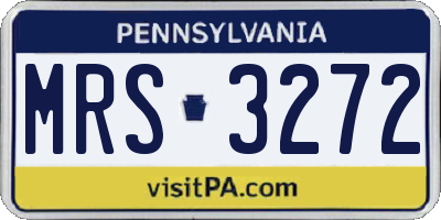 PA license plate MRS3272