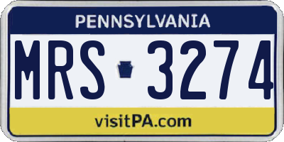 PA license plate MRS3274