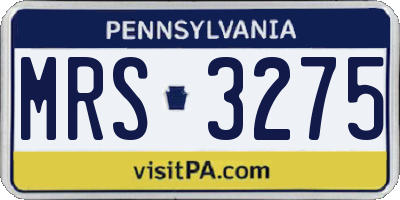 PA license plate MRS3275