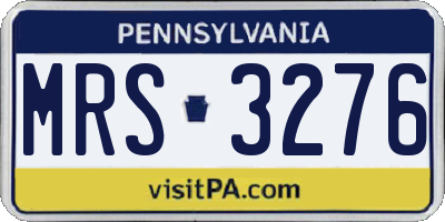 PA license plate MRS3276