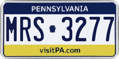 PA license plate MRS3277