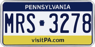 PA license plate MRS3278