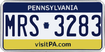 PA license plate MRS3283