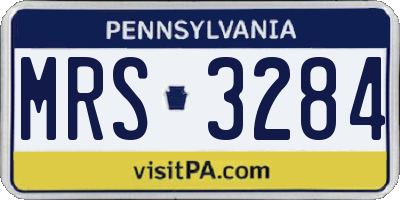 PA license plate MRS3284